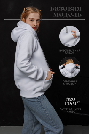 детальная картинка Толстовка NarpiHoody White Толстовка Худи от интернет-магазина "Граф Подушкин" Толстовка NarpiHoody White фото в интернет-магазине швейной фабрики "Нарпи"